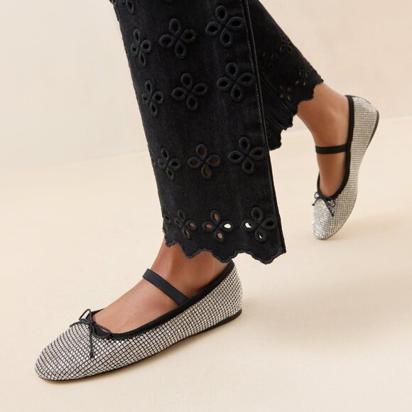 Loeffler Randall Leonie Ballet Flats in Rhinestone silver slipper - Picture 1 of 11